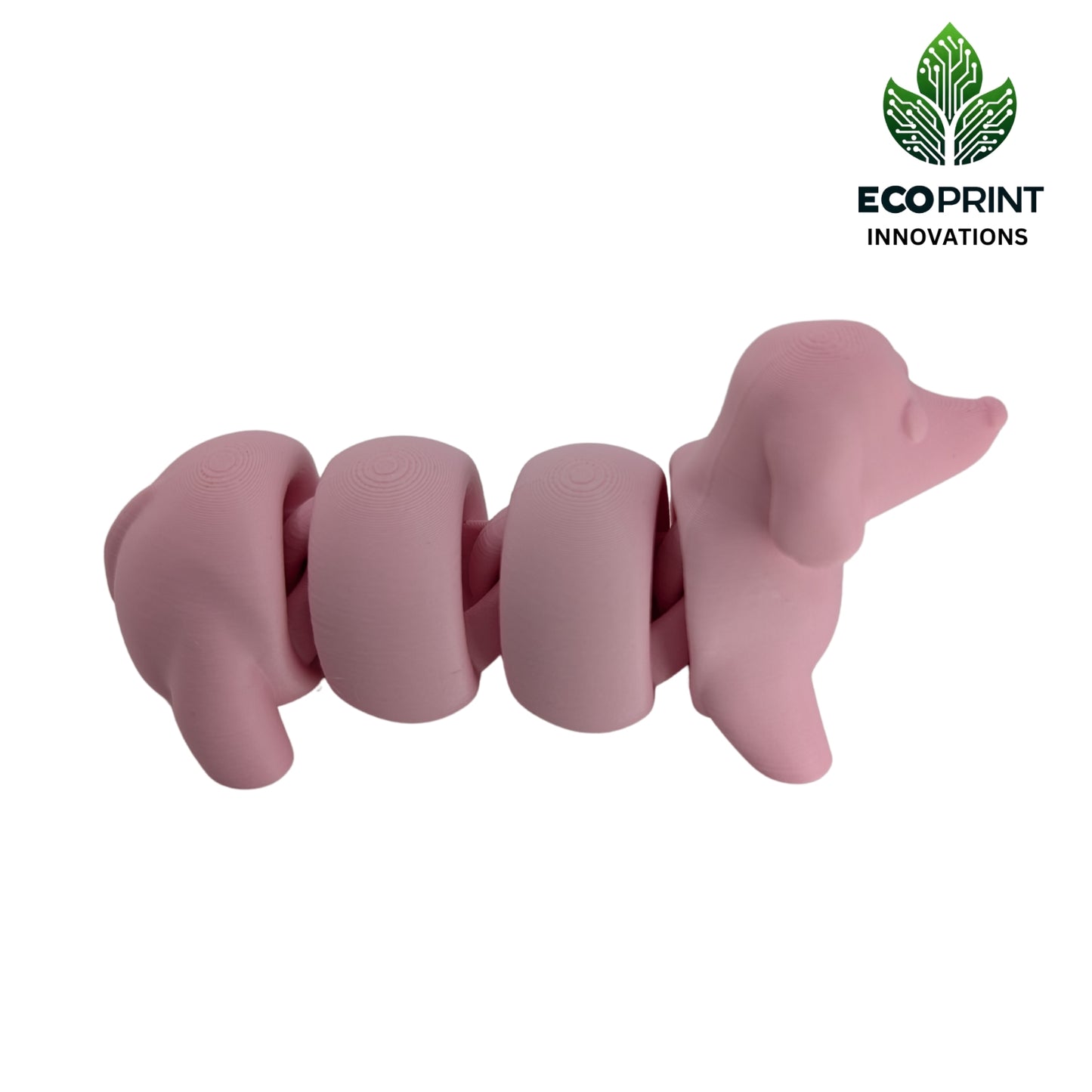 Articulated 3D Printed Dachshund - Matte Pink Sausage Dog Fidget Fun Toy Craft
