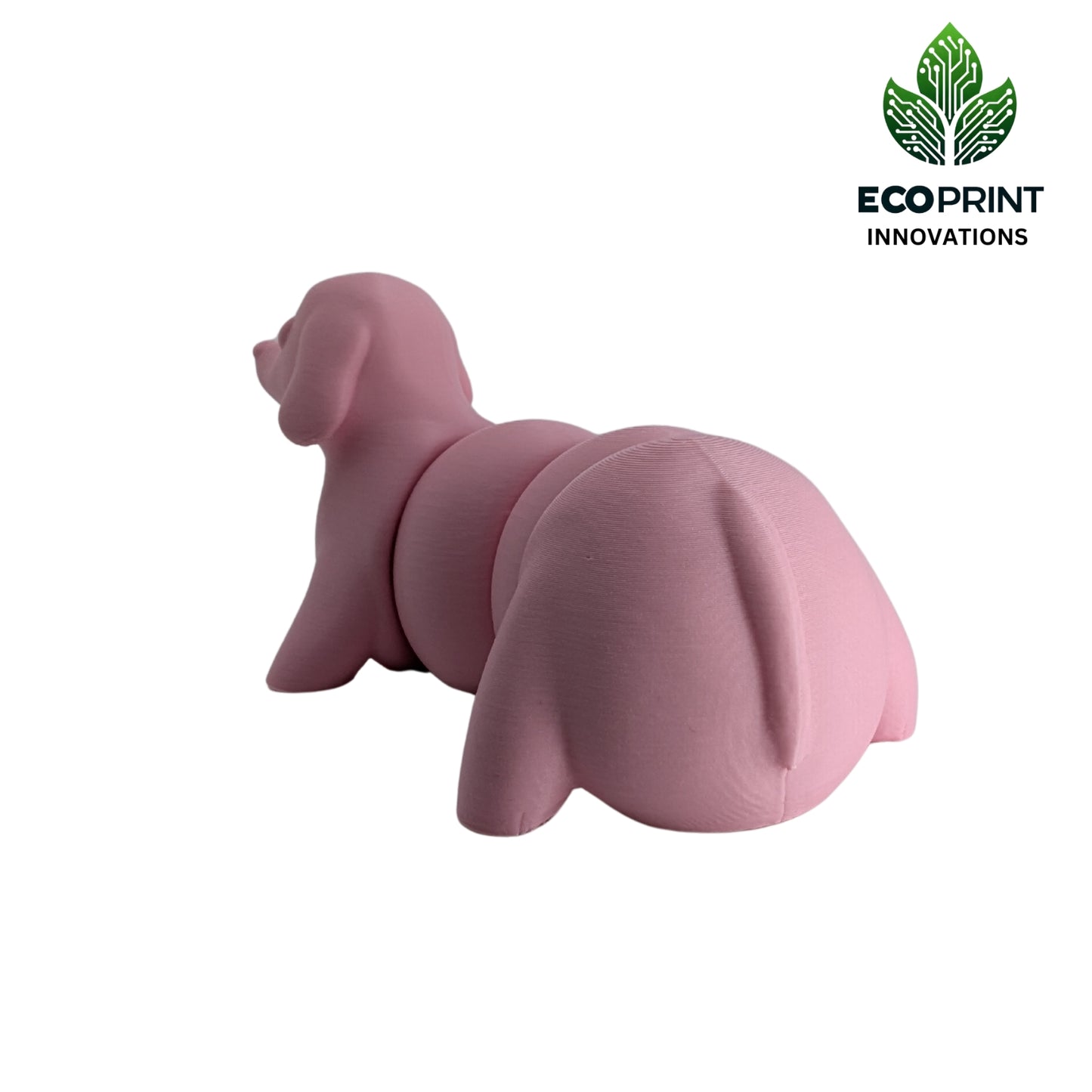 Articulated 3D Printed Dachshund - Matte Pink Sausage Dog Fidget Fun Toy Craft