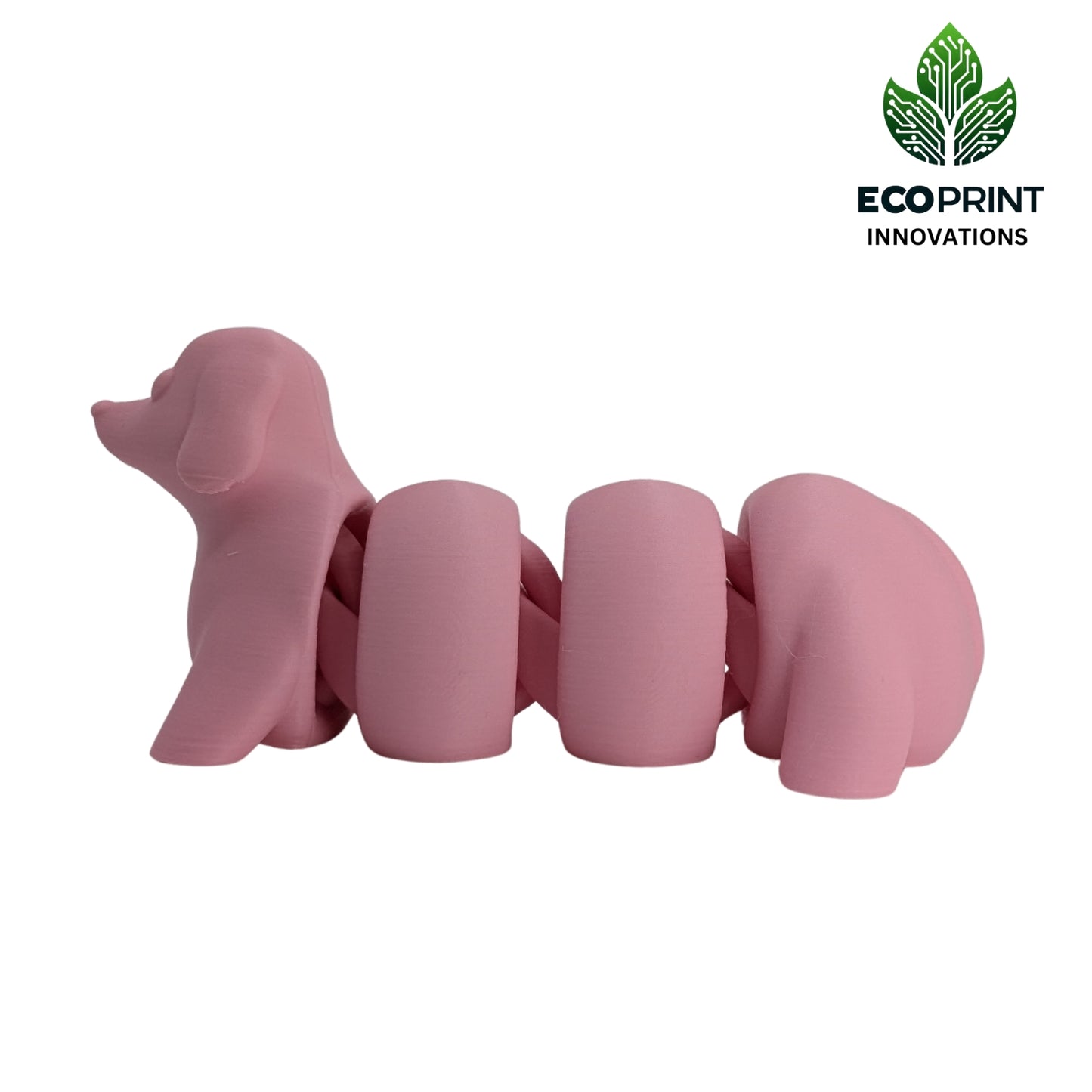 Articulated 3D Printed Dachshund - Matte Pink Sausage Dog Fidget Fun Toy Craft