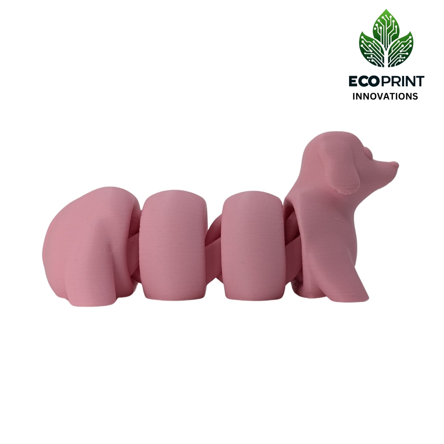 Articulated 3D Printed Dachshund - Matte Pink Sausage Dog Fidget Fun Toy Craft
