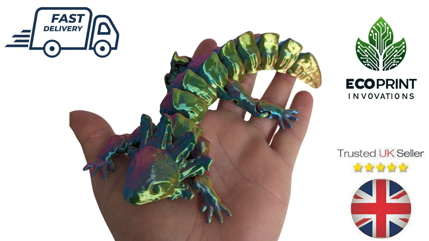 Articulated Axolotl Fidget Toy - 3D Printed in Multicolour for Sensory