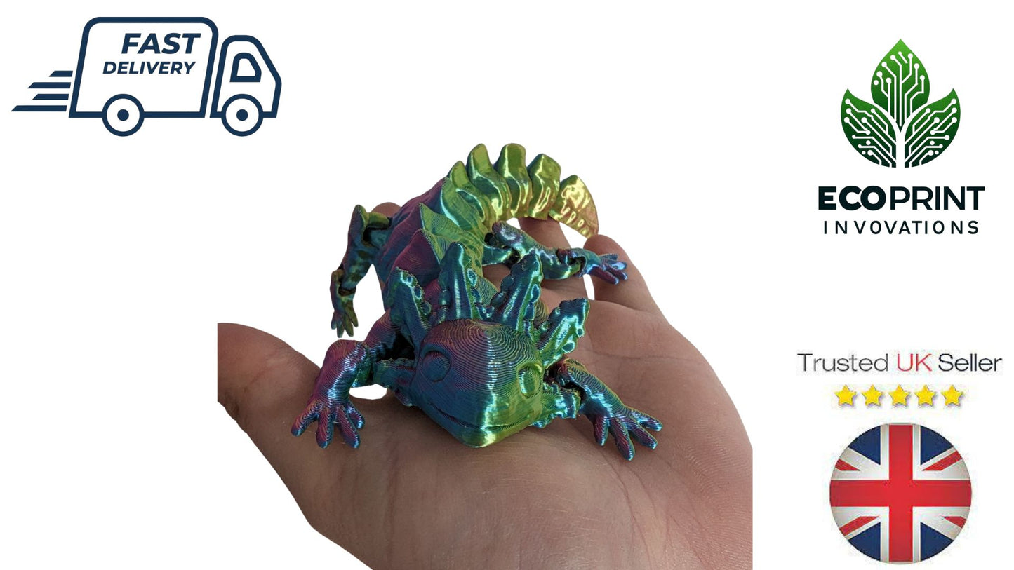 Articulated Axolotl Fidget Toy - 3D Printed in Multicolour for Sensory