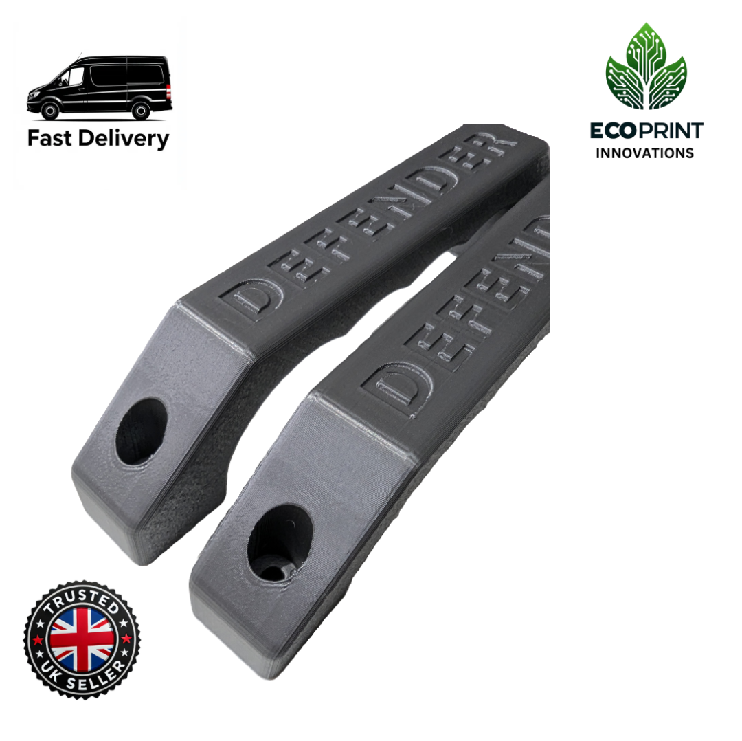 Silver Land Rover Defender Interior Handles x2 - 3D Printed Metal Look