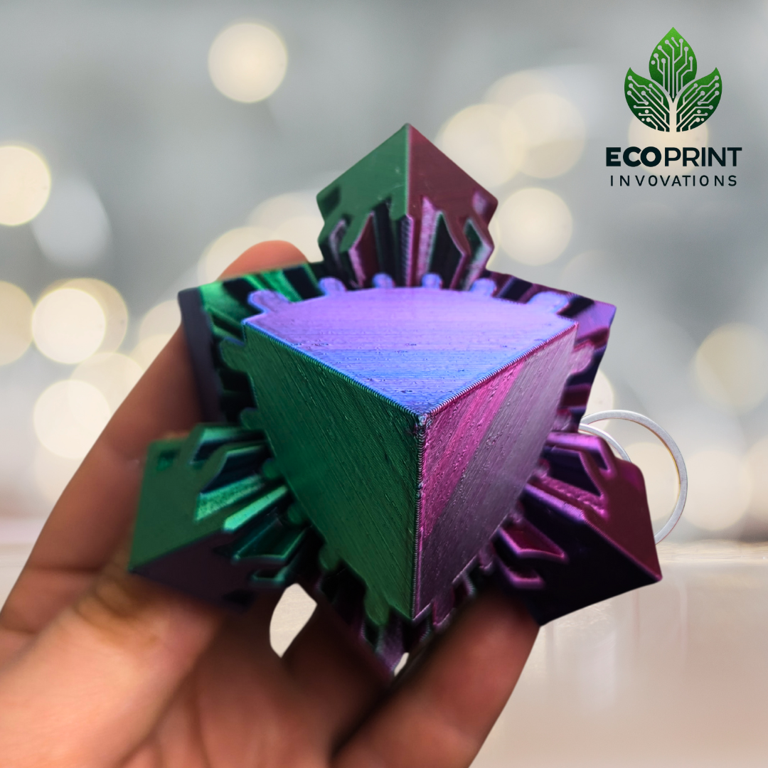 Gear Cube Fidget Toy Multicolour - 3D Printed Sensory Tool for ADHD and Stress