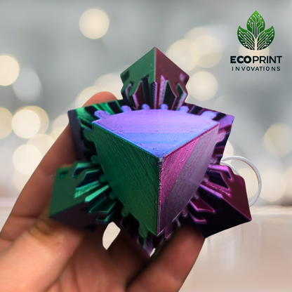 Gear Cube Fidget Toy Multicolour - 3D Printed Sensory Tool for ADHD and Stress