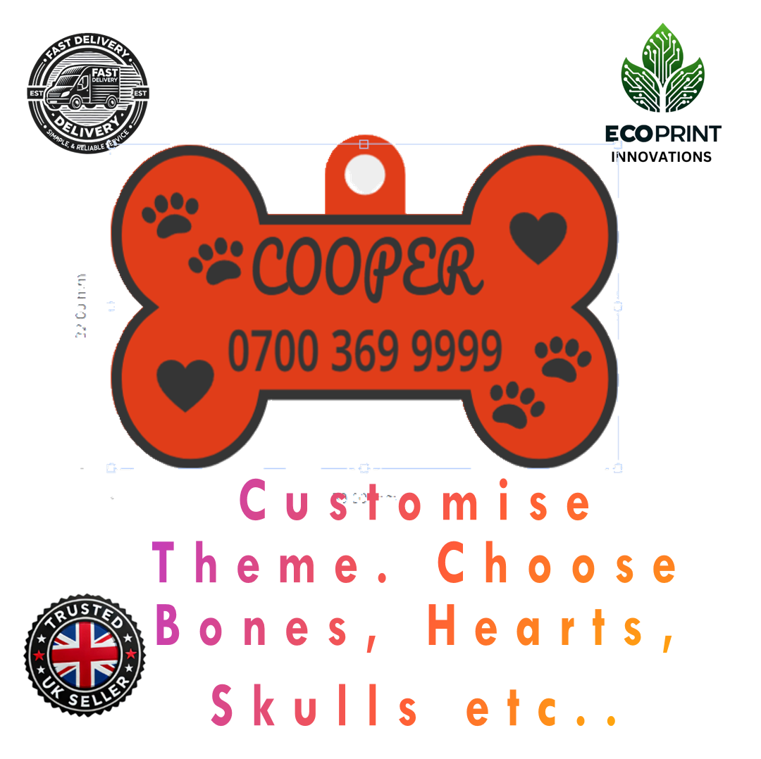 Custom Embossed Pet ID Tags - Pack of 2 | Durable & Personalised