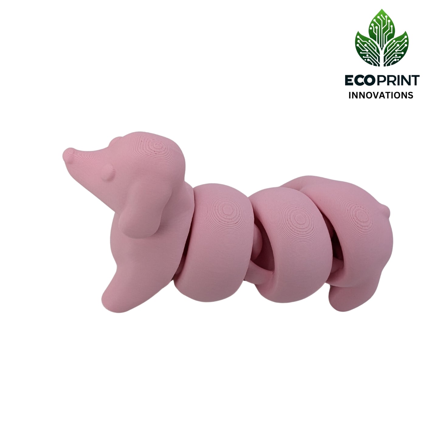 Articulated 3D Printed Dachshund - Matte Pink Sausage Dog Fidget Fun Toy Craft