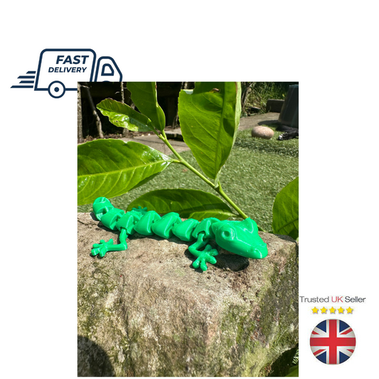 Fidget Toy Lizard - Articulated Fun 3D Design in Green Colour  for Sensory ADHD