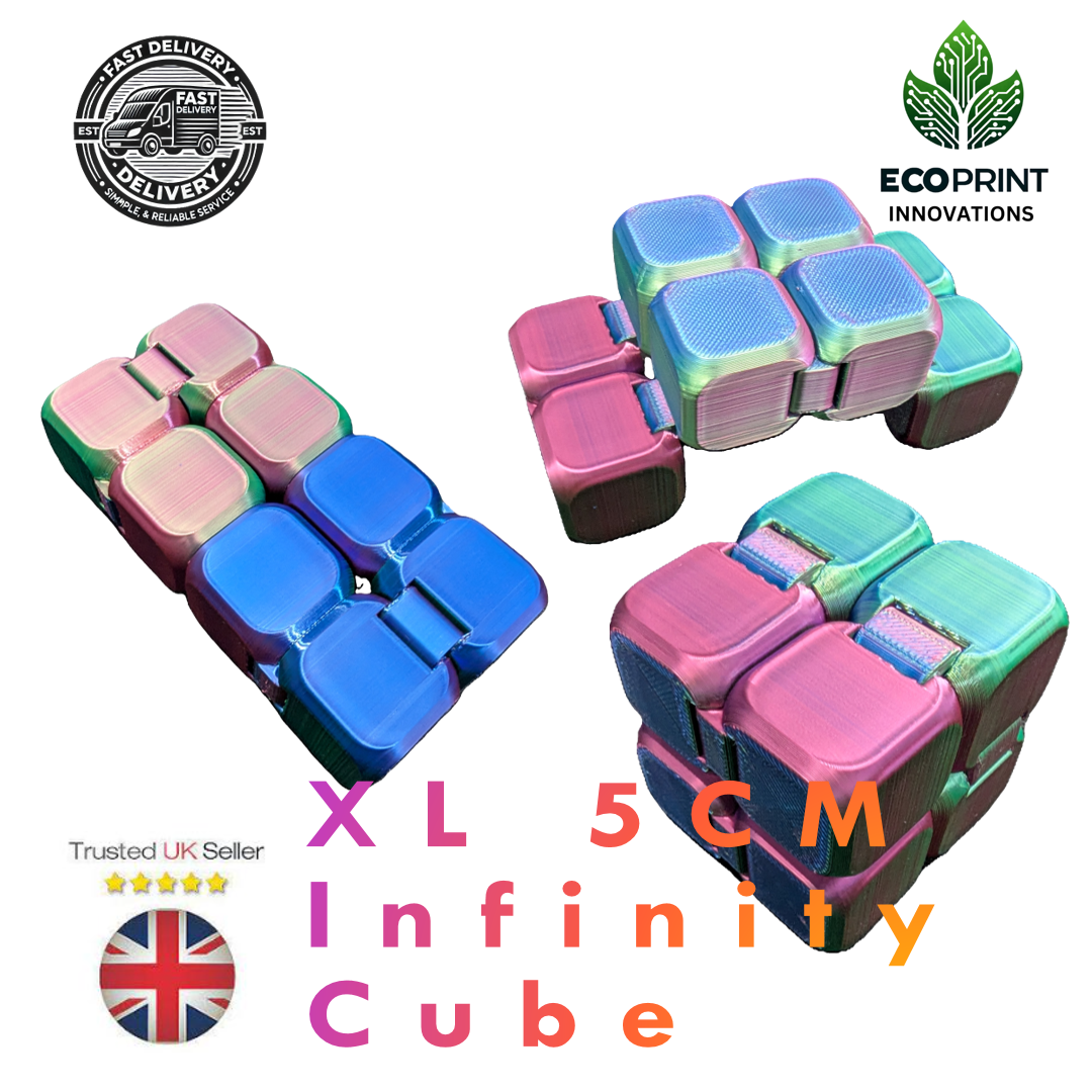 Sensory Infinity Cube Fidget Toy - Autism Anxiety Relief - Kids & Adults XL 5cm