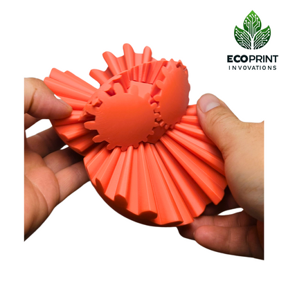 Orange Gear Ball Fidget Toy - 3D Printed Sensory Aid for ADHD, Autism, Stress Relief | Tactile, Interactive, Calming Toy | Eco-Friendly Design