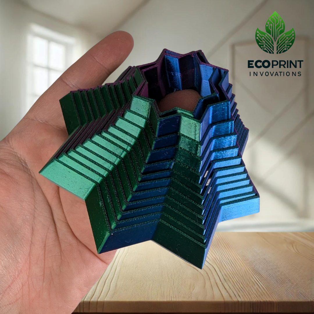 Star Geometric Fidget Toy - Large 11cm 3D Printed Stress Relief Tool for ADHD and Anxiety Support | Unique Desk Toy Gift