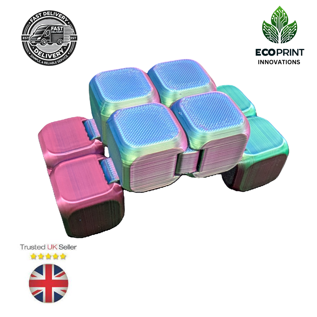 Sensory Infinity Cube Fidget Toy - Autism Anxiety Relief - Kids & Adults XL 5cm