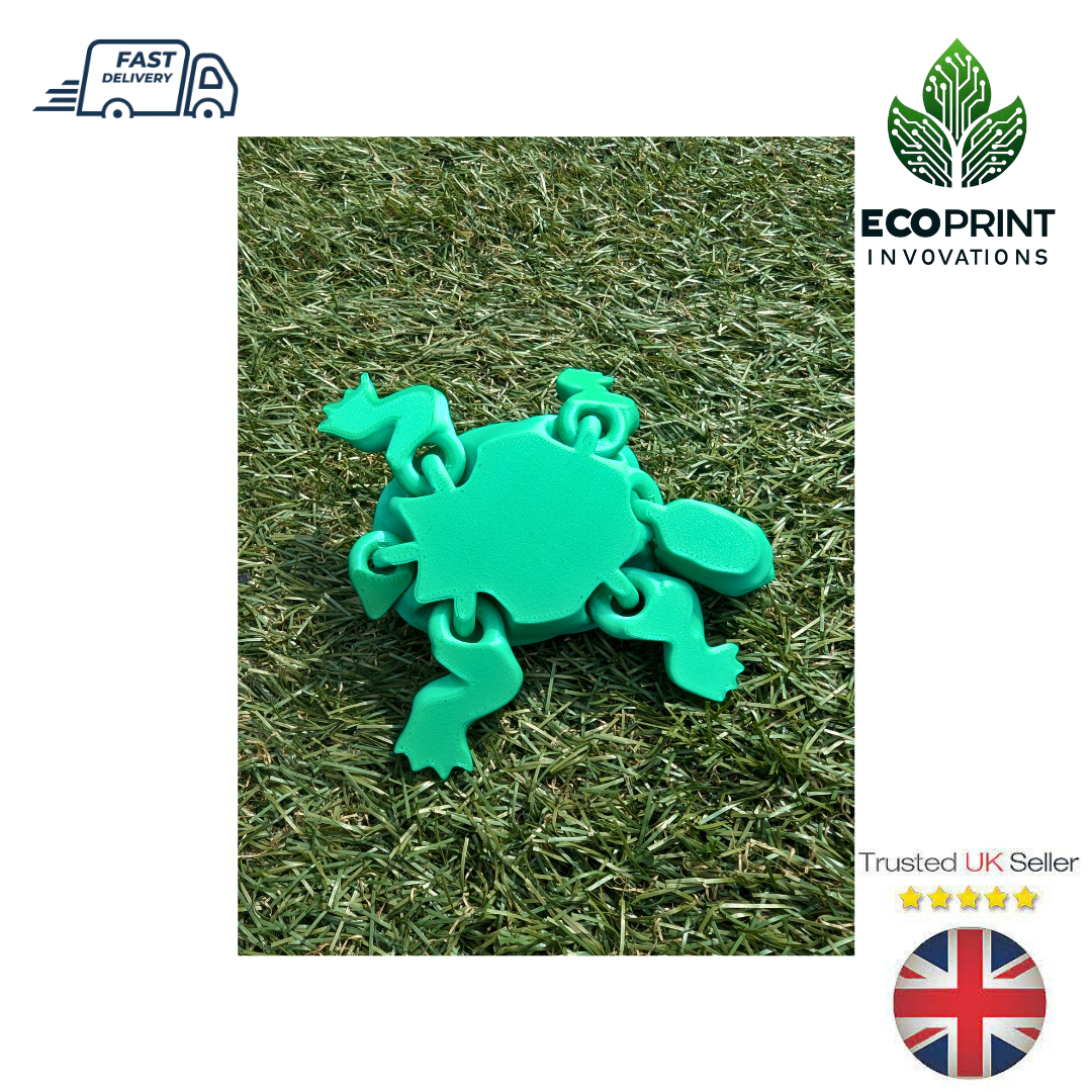 Articulated Turtle Fidget Toy - Flexible Sensory ADHD Turtle Vibrant Green