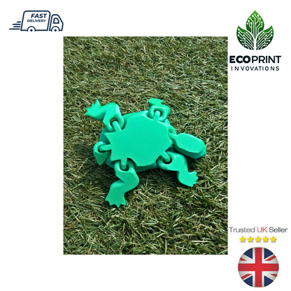 Articulated Turtle Fidget Toy - Flexible Sensory ADHD Turtle Vibrant Green