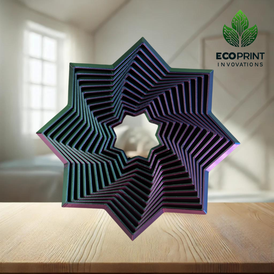 Star Geometric Fidget Toy - Large 11cm 3D Printed Stress Relief Tool for ADHD and Anxiety Support | Unique Desk Toy Gift