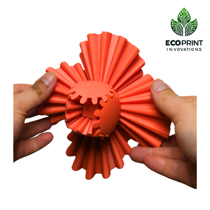 Orange Gear Ball Fidget Toy - 3D Printed Sensory Aid for ADHD, Autism, Stress Relief | Tactile, Interactive, Calming Toy | Eco-Friendly Design