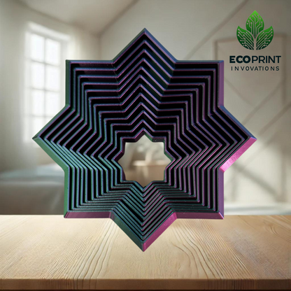 Star Geometric Fidget Toy - Large 11cm 3D Printed Stress Relief Tool for ADHD and Anxiety Support | Unique Desk Toy Gift