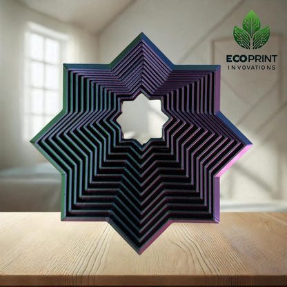 Star Geometric Fidget Toy - Large 11cm 3D Printed Stress Relief Tool for ADHD and Anxiety Support | Unique Desk Toy Gift