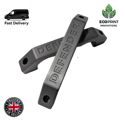 Silver Land Rover Defender Interior Handles x2 - 3D Printed Metal Look