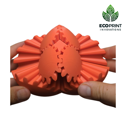 Orange Gear Ball Fidget Toy - 3D Printed Sensory Aid for ADHD, Autism, Stress Relief | Tactile, Interactive, Calming Toy | Eco-Friendly Design