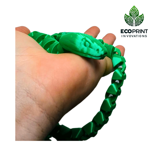 Fun Toy 3D Printed Green Snake Fidget - Helps  with ADHD & Stress