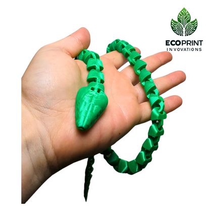 Fun Toy 3D Printed Green Snake Fidget - Helps  with ADHD & Stress