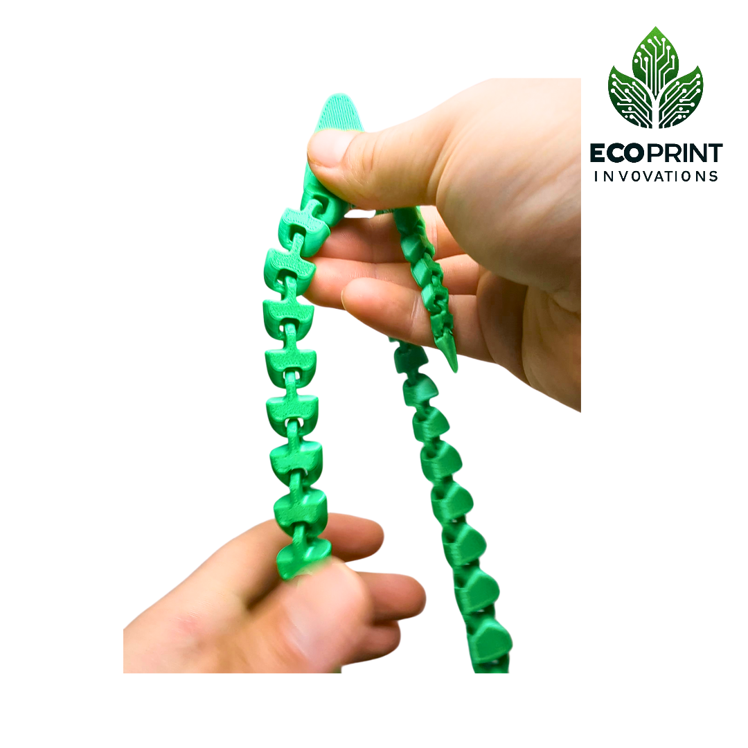 Fun Toy 3D Printed Green Snake Fidget - Helps  with ADHD & Stress