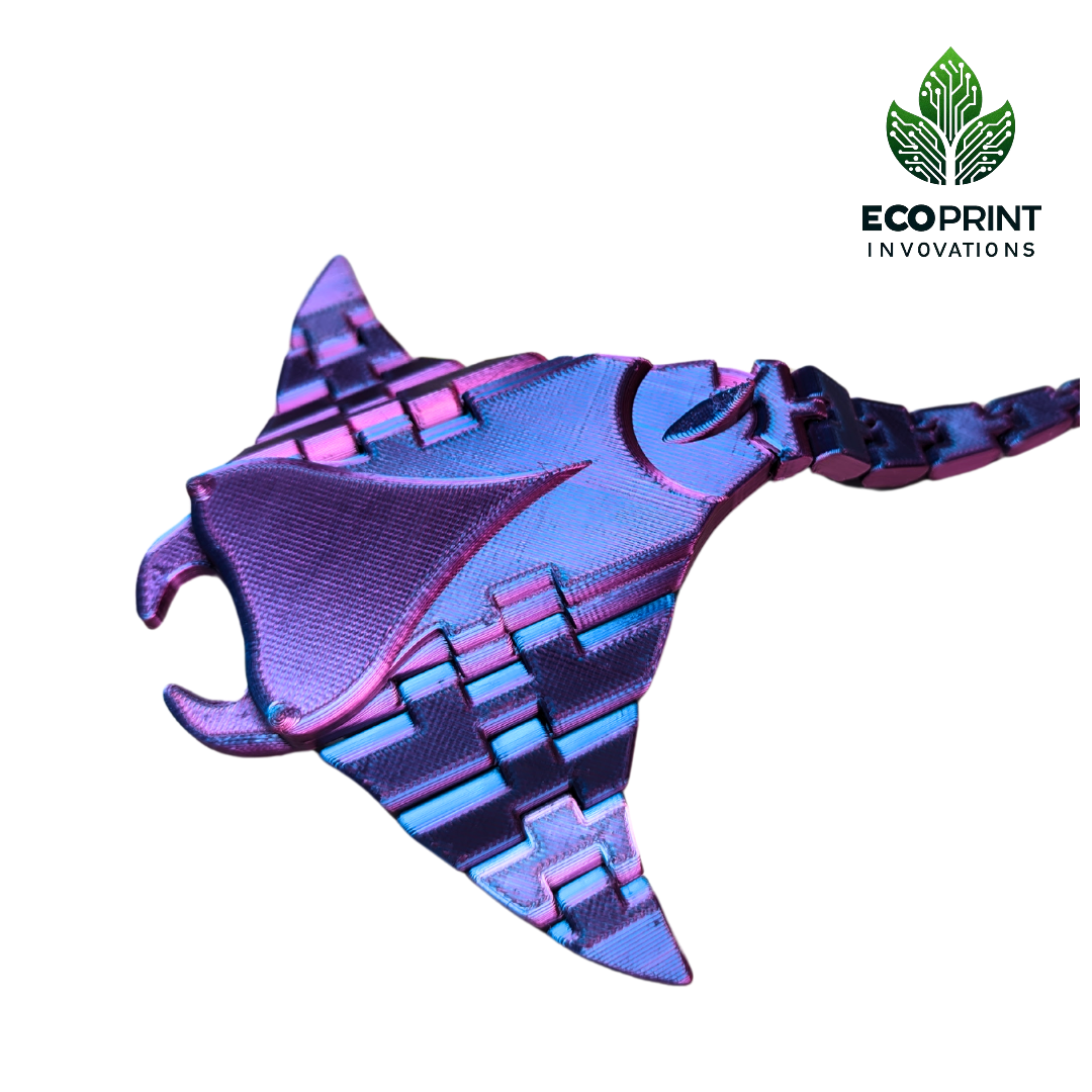 Dive into Relaxation with this 3D Printed Multicolour Manta Ray Fidget Toy!