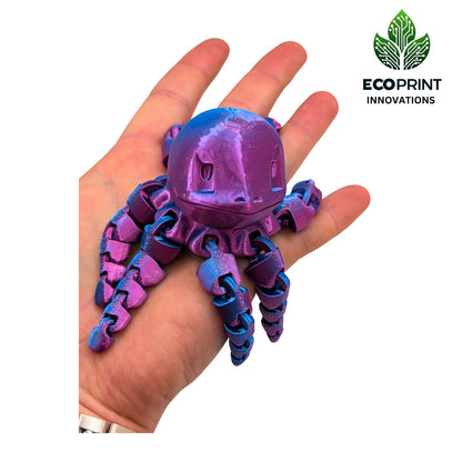 Fidget Toy Squirtlepus Articulated - 3D Printed Turtle Octopus Hybrid