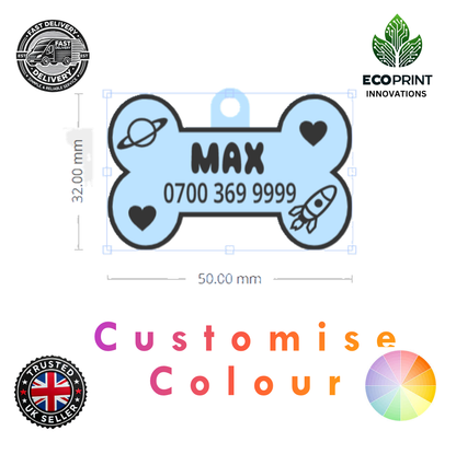 Custom Embossed Pet ID Tags - Pack of 2 | Durable & Personalised