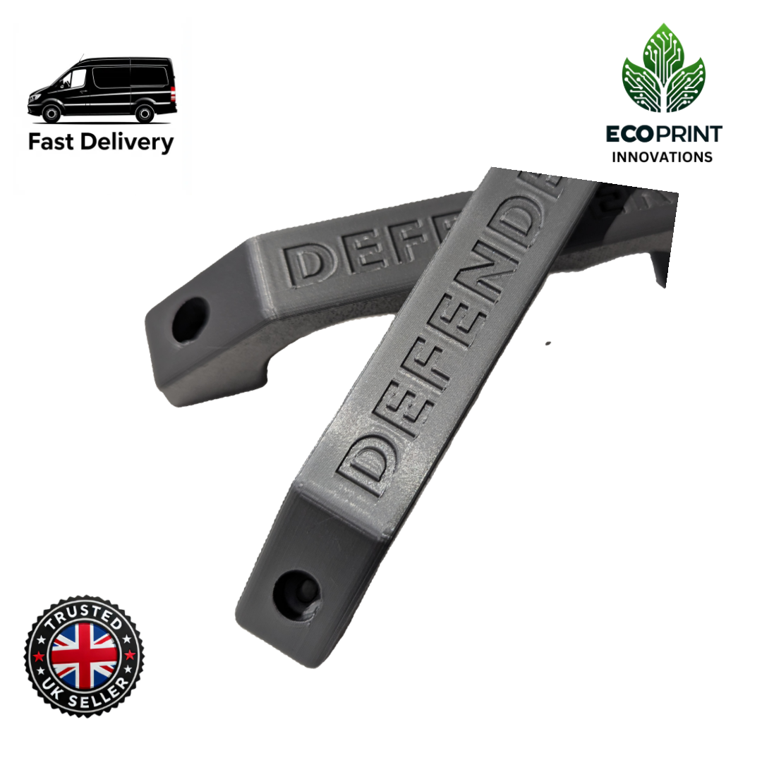 Silver Land Rover Defender Interior Handles x2 - 3D Printed Metal Look