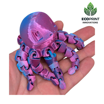 Fidget Toy Squirtlepus Articulated - 3D Printed Turtle Octopus Hybrid