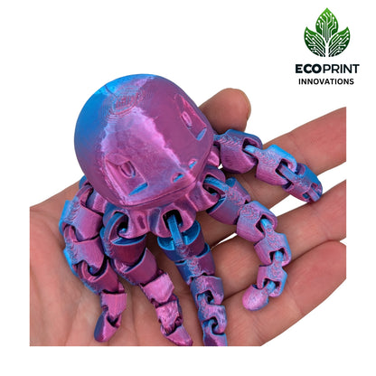 Fidget Toy Squirtlepus Articulated - 3D Printed Turtle Octopus Hybrid