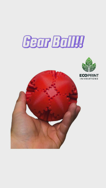 Red Gear Ball Fidget Toy - 3D Printed Sensory Aid for ADHD, Autism, Stress Relief | Tactile, Interactive, Calming Toy | Eco-Friendly Design (Copy)