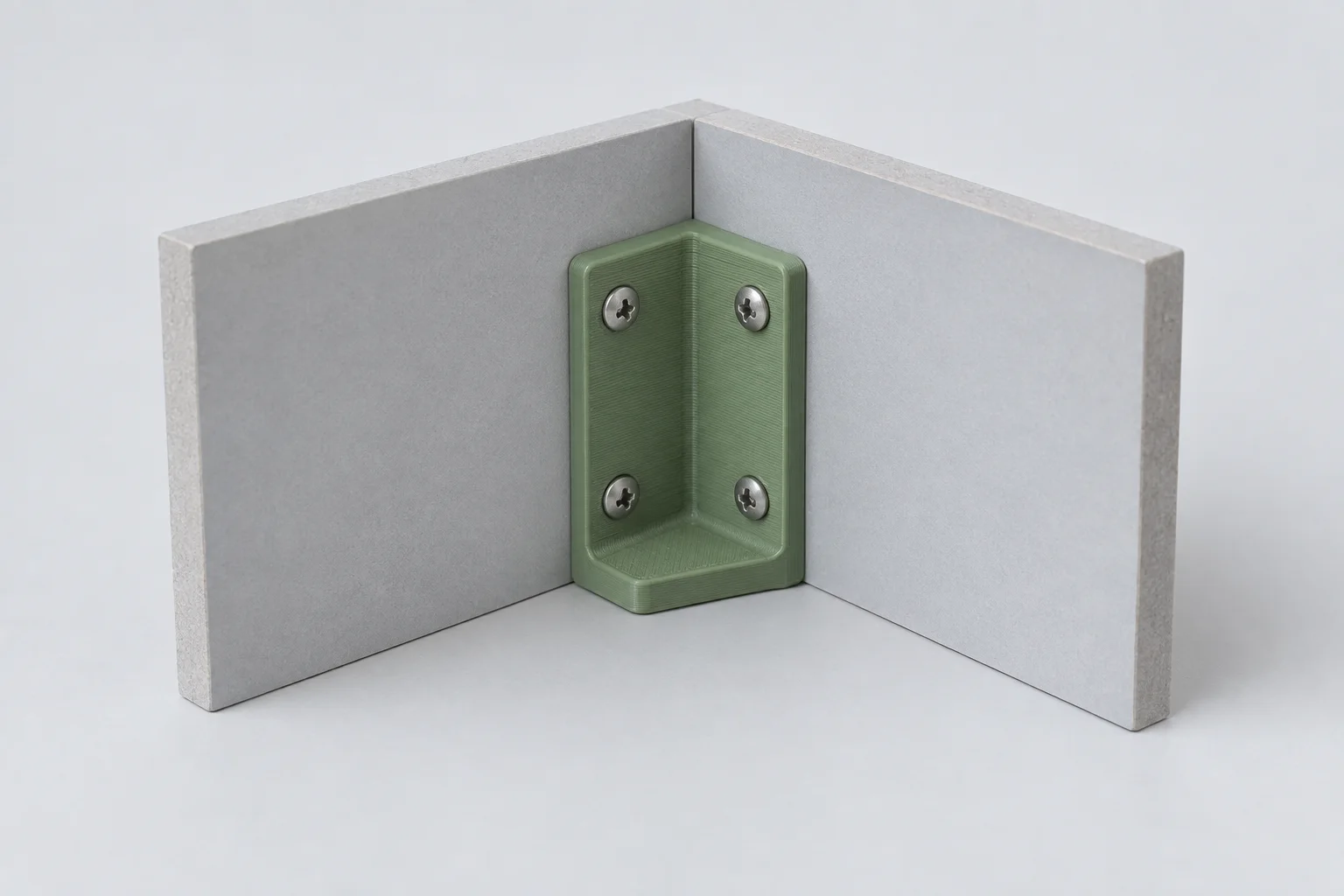 Illustrative corner bracket joining two panels